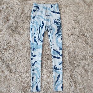 Gymshark GS Power Regular‎ Leggings Blue Marble Women's Size XS